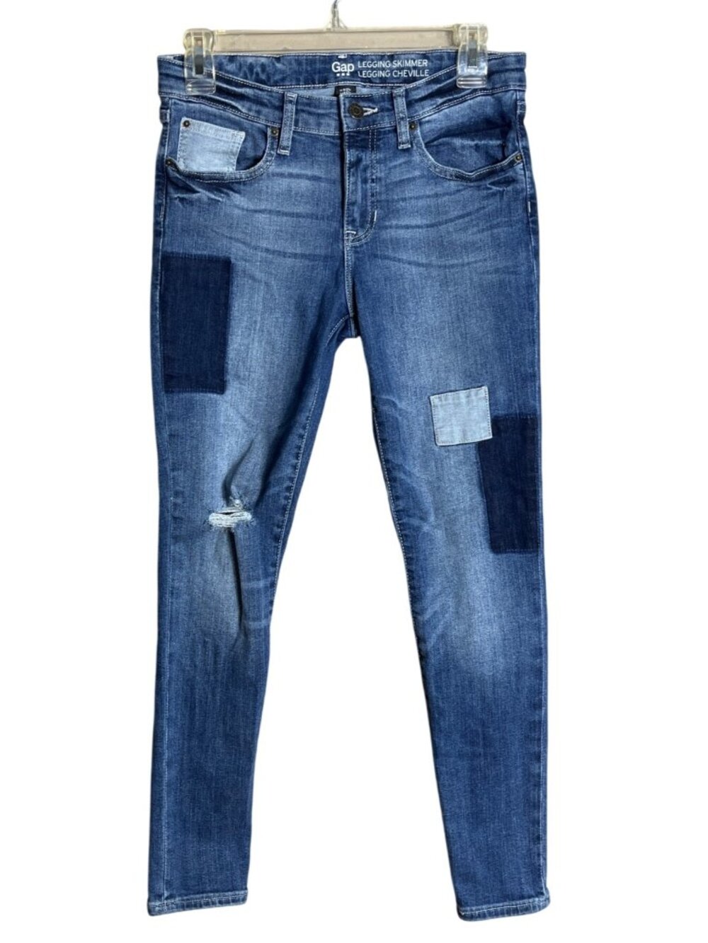 Gap Skimmer Cheville Jeans Patchwork Legging Skinny Low Rise Distressed Wom 4/27